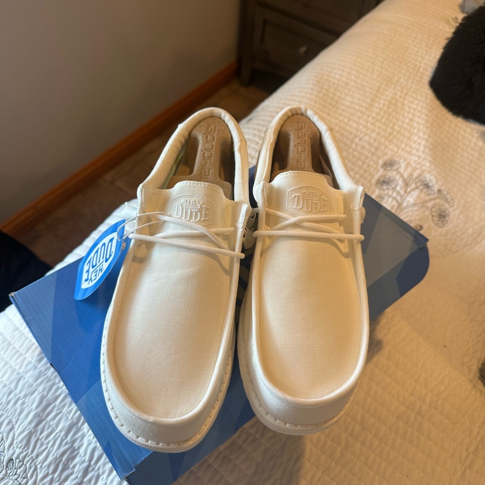 Hey Dude Men's White Loafers